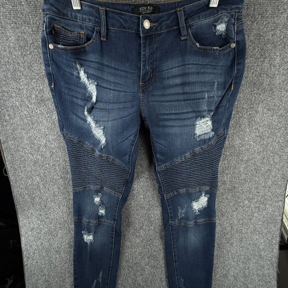 Judy Blue Jeans Women Distressed Skinny Fit Stretch Skinny Fit Denim Jeggings - Picture 1 of 16